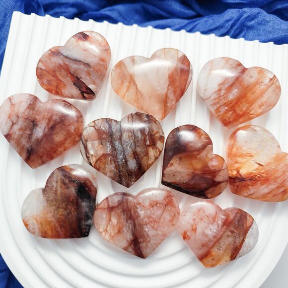 Fire Quartz Heart Crystal Carving Passion Crystals - Picture 4 of 9
